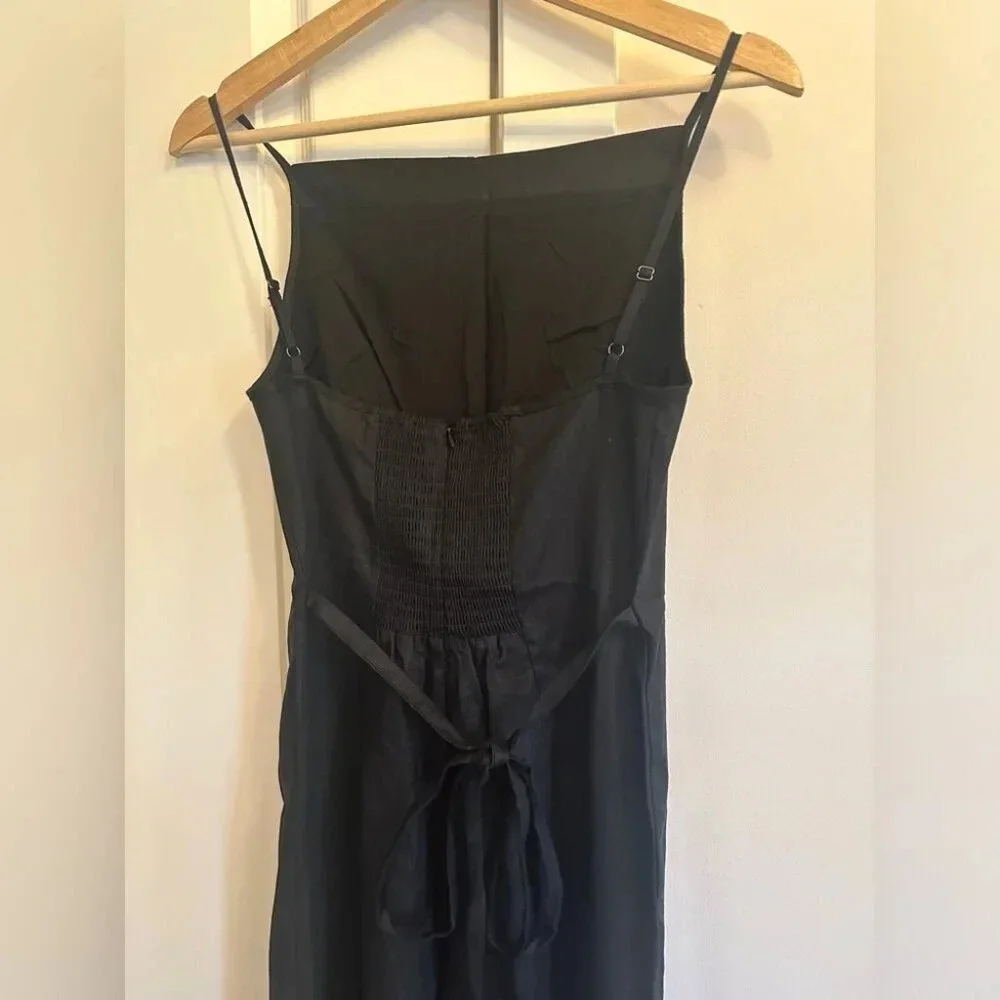 NWT Reformation Ciara Linen Sleeveless Jumpsuit Relaxed Leg Black | size 0 - Picture 8 of 11